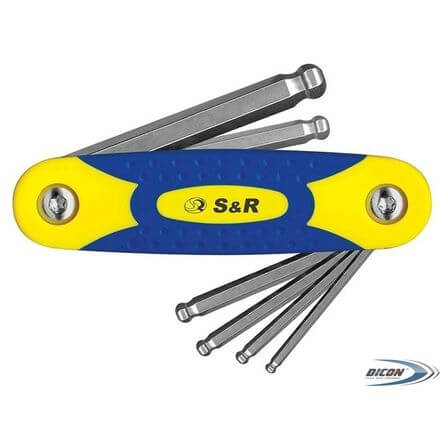 Набор шестигранных ключей с шарниром 3-10 мм S&R 365510006