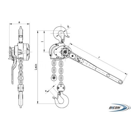 Cric cu clichet Brano RZC 1.6 tone 1.5 m